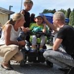 Jakob und Julian mit Jakobs Mama und Schwester